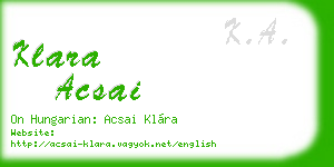 klara acsai business card